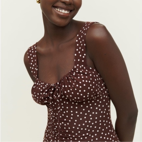 Brown Polka Dot Reformation Mini Dress - Picture 2 of 5
